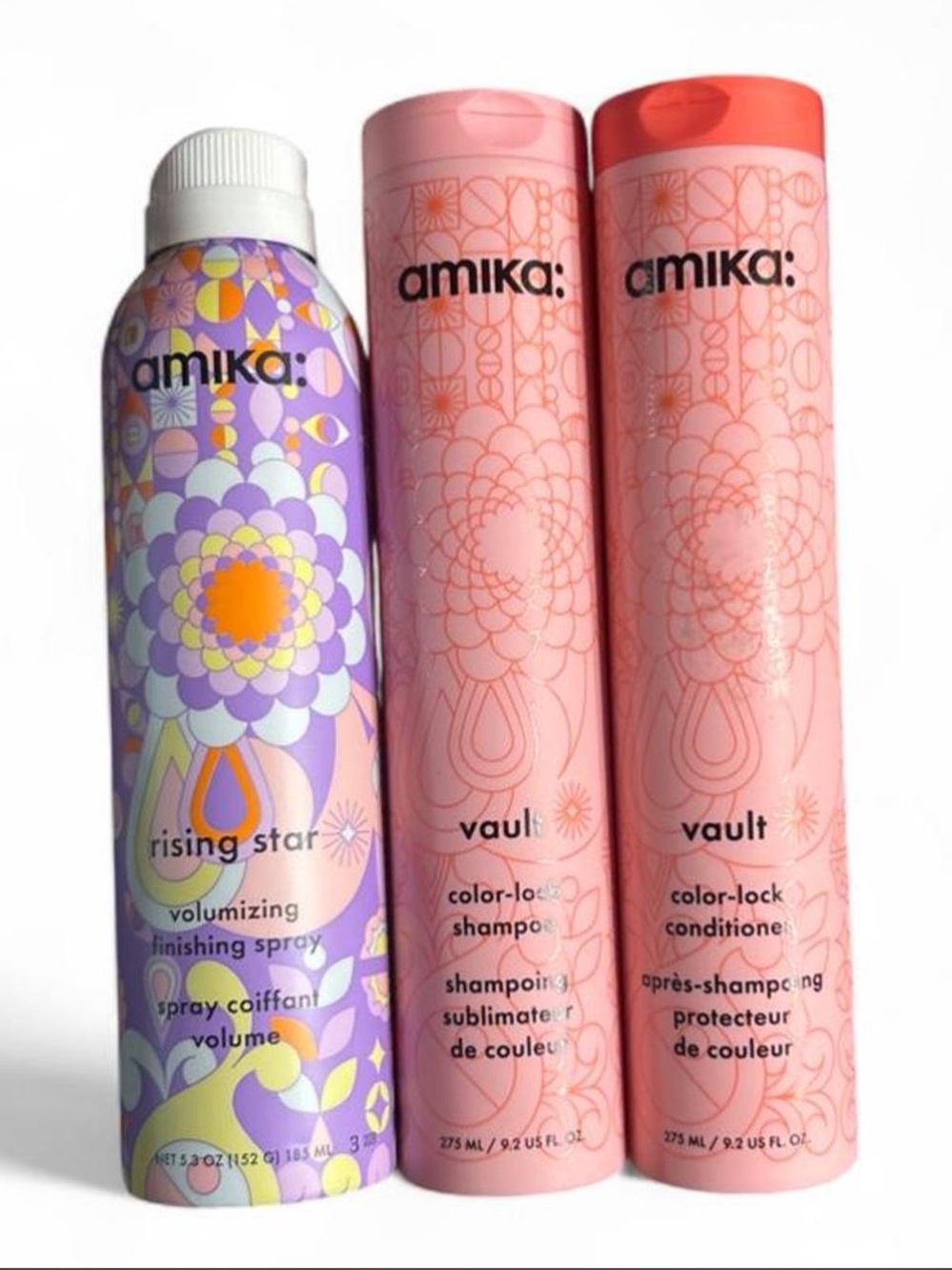 New amika bundle. Shampoo, conditioner, & volumizing finishing spray.